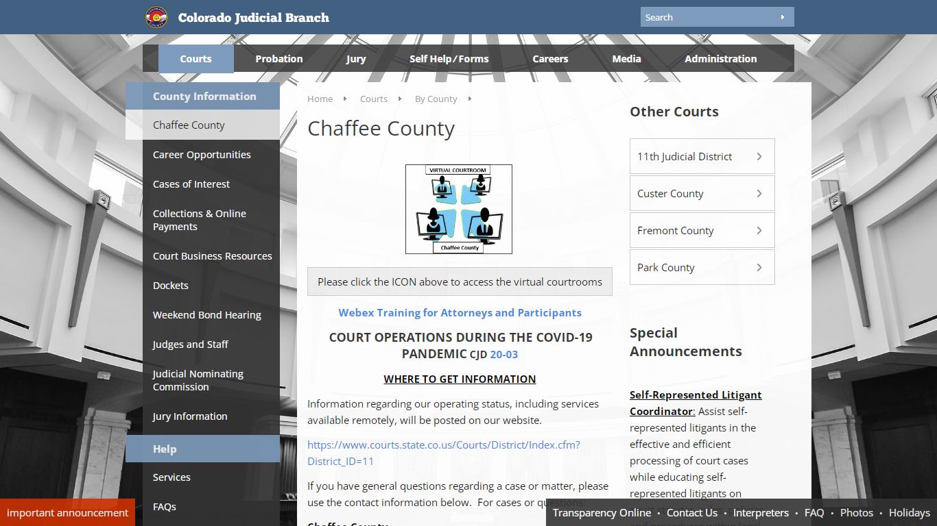 Colorado Judicial Branch - Chaffee County - Homepage