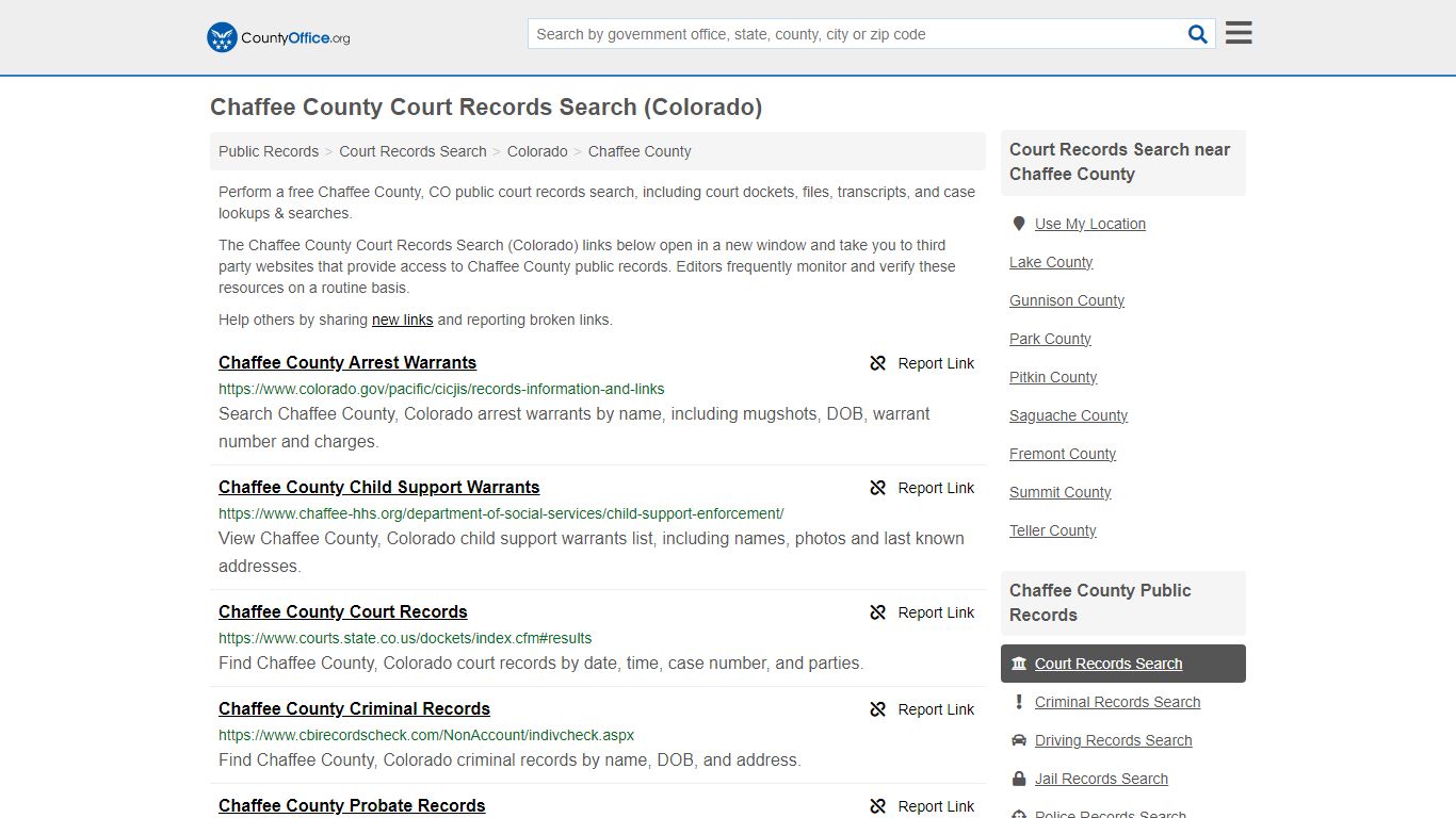 Chaffee County Court Records Search (Colorado) - County Office