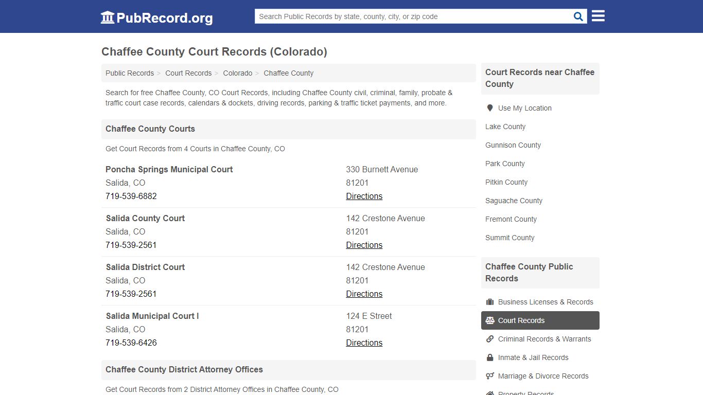 Free Chaffee County Court Records (Colorado Court Records)