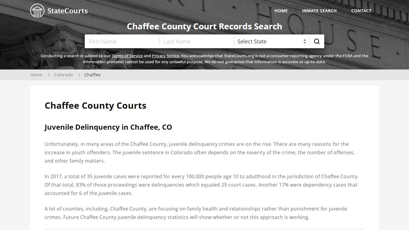 Chaffee County, CO Courts - Records & Cases - StateCourts