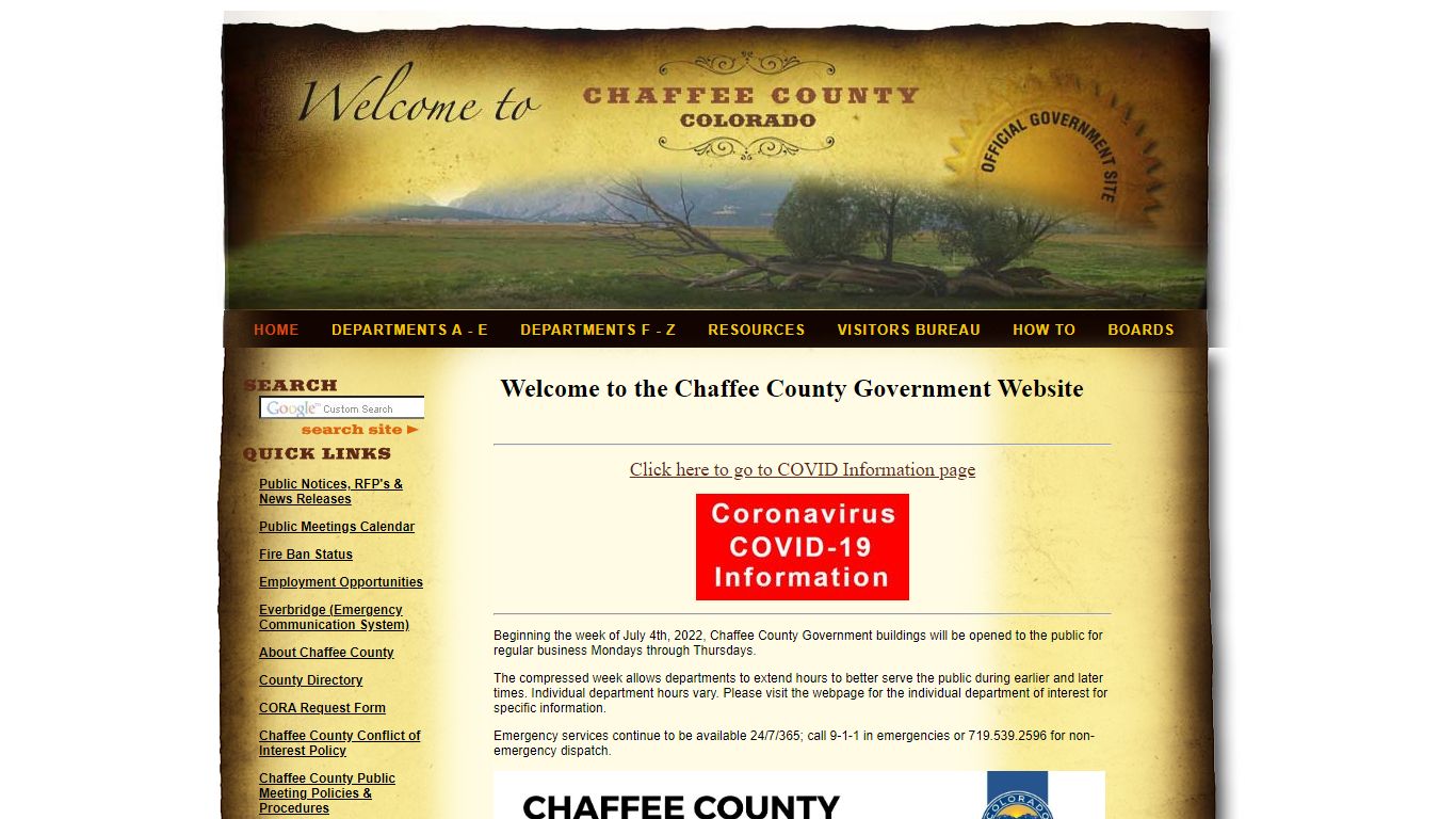 Welcome to the Official Government Website of Chaffee County, CO